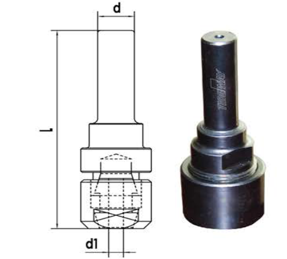 ROUTER CHUCK EXTENSIONS WITH COLLET