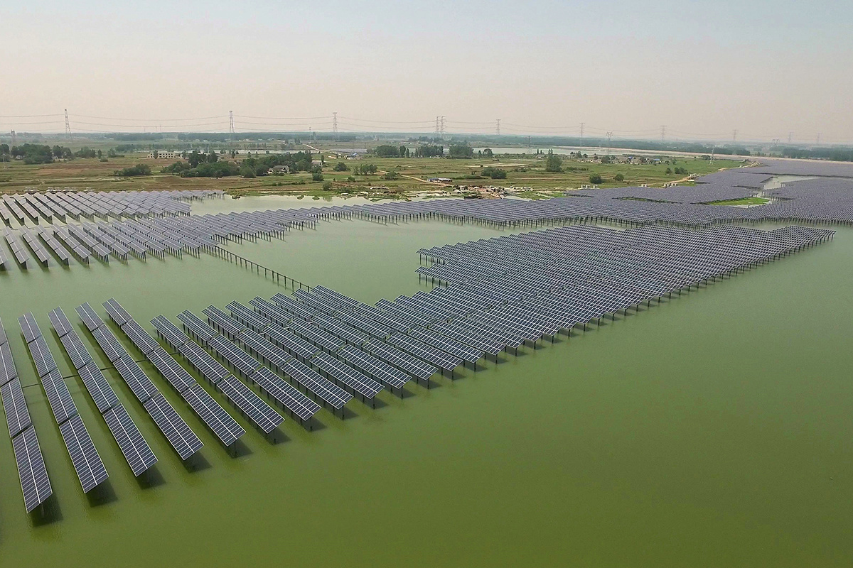 中国の40MW漁業および太陽光発電補完発電所