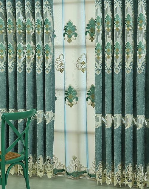Embroidery window luxury European curtains 938