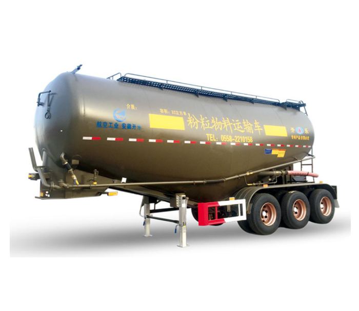Horizontal powder tank semi - trailer ( single  cabin ) 