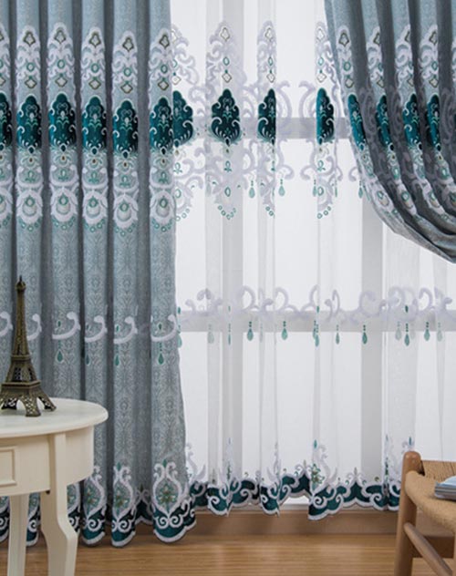 Embroidery window luxury European curtains 935