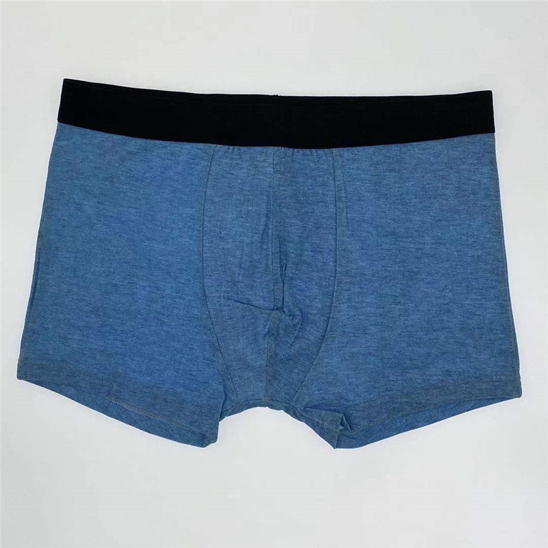 男短裤  平角裤黑色腰带亮蓝色纯色