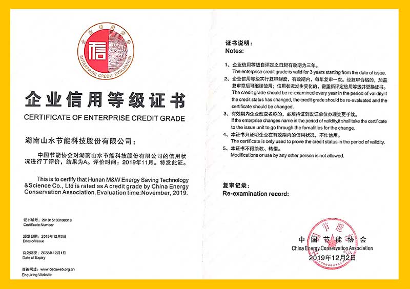 certificate of enterprisecredit grade
