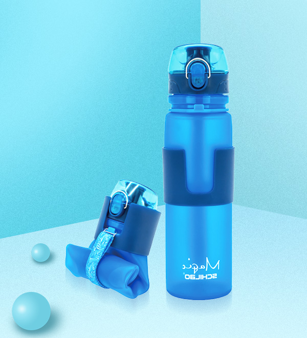 Silicone water bottle with one touch cap