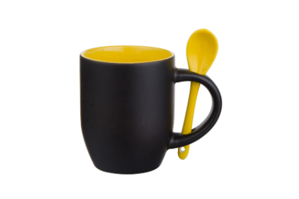 12 oz. Color Changing Mug with Spoon (Yellow)