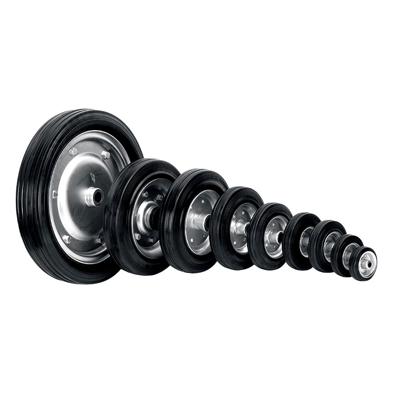 Black Standard Rubber Industry Wheels (Steel Rim) - 26 Series